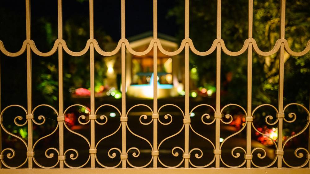 A view through a luxury gate. 