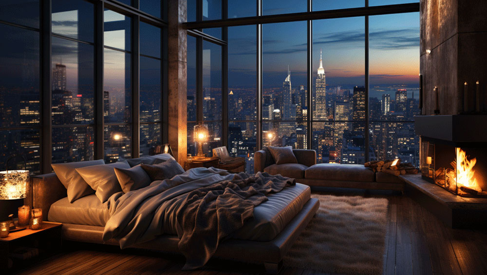 Night view in bedroom