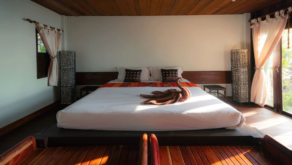 A bright bedroom with natural light