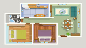 A home with two bedroom