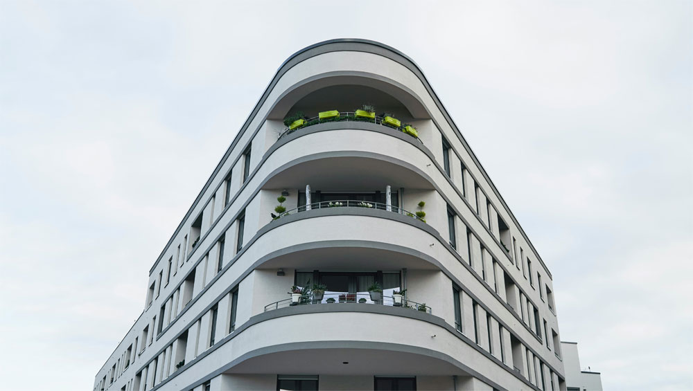 Modern white residential tower