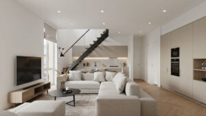 Stylish duplex with open layout