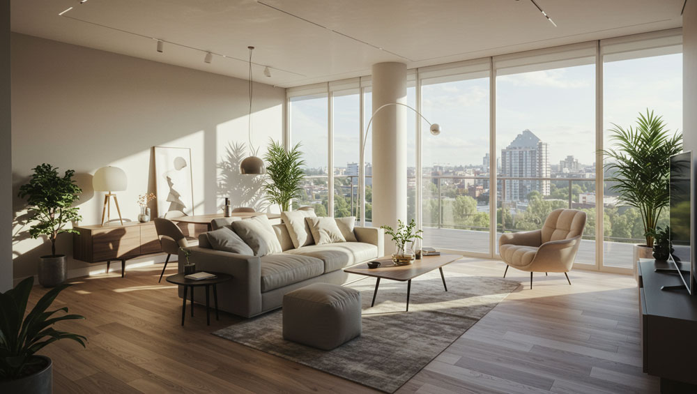Urban condo with light-filled interior