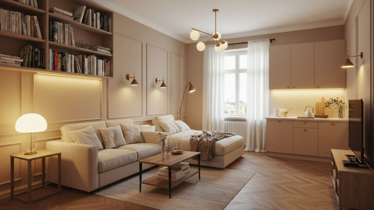 Comfortable and warm studio layout