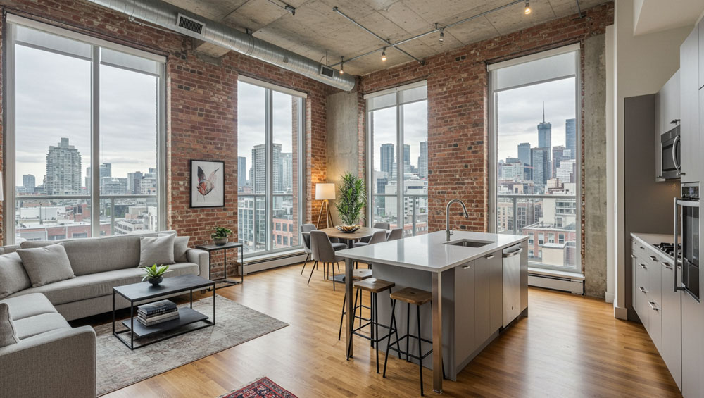 Loft apartment with panoramic view